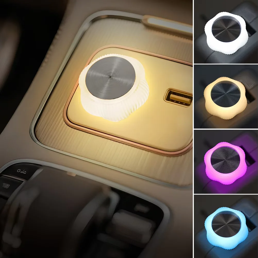 

5V Colorful Mini USB Ambient Light Decorative Soft Light Flower LED Atmosphere Light Portable Plug and Play Car Lamp