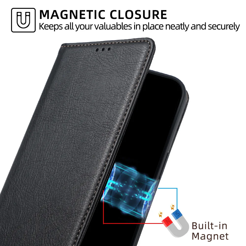Leder-Handyhülle für Samsung S25 Ultra S24 Plus S23 S22 FE Brieftaschen-Hülle S26 EDGE Flip-Cover mit Kartenfächern Handy-Zubehör – Detail 6