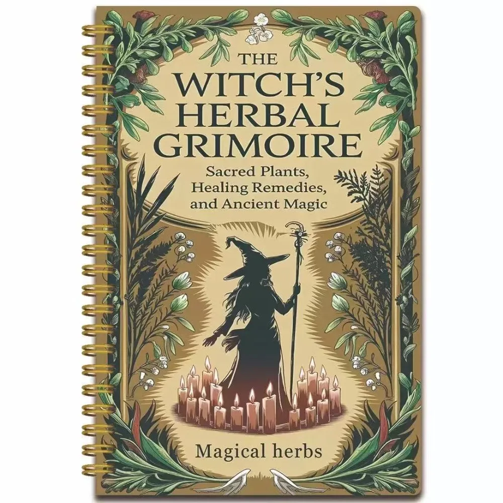 Natural Herbal Remedies  Vintage Design A5 Notebook, Perfect for Recording Herbal Recipes, Wellness Notes & Remedies, Spiral Bou