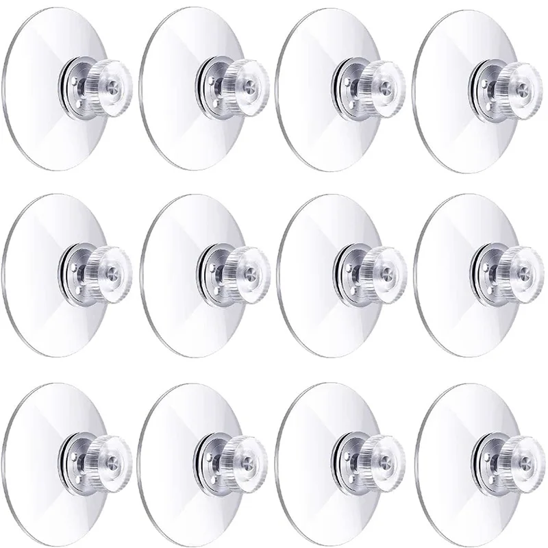 5/10Pcs Suction Cup Hooks Clear Suction Cups Knurled Nut Strong Vacuum Suckers PVC For Kitchen Bathroom Wall Car Glass