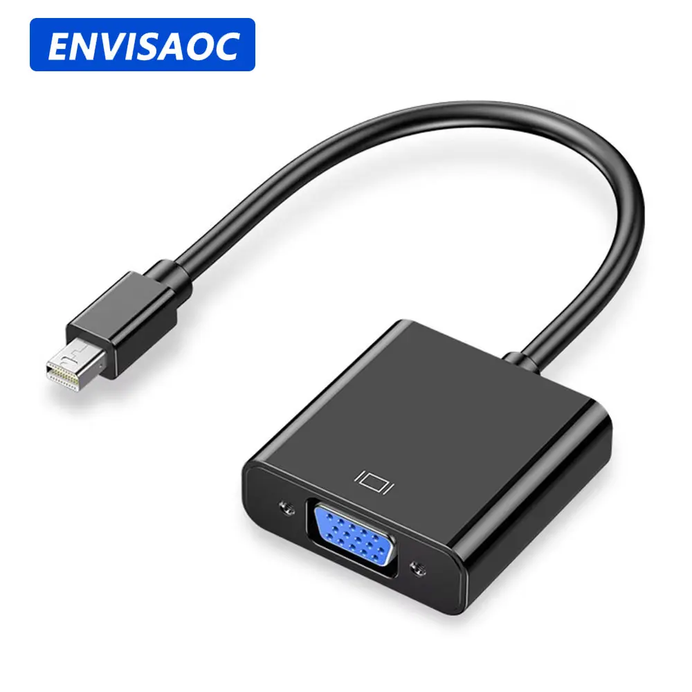 Mini dp displayport thunderbolt para vga adaptador conector conversor para macbook microsoft superfície portátil tv monitor projetor