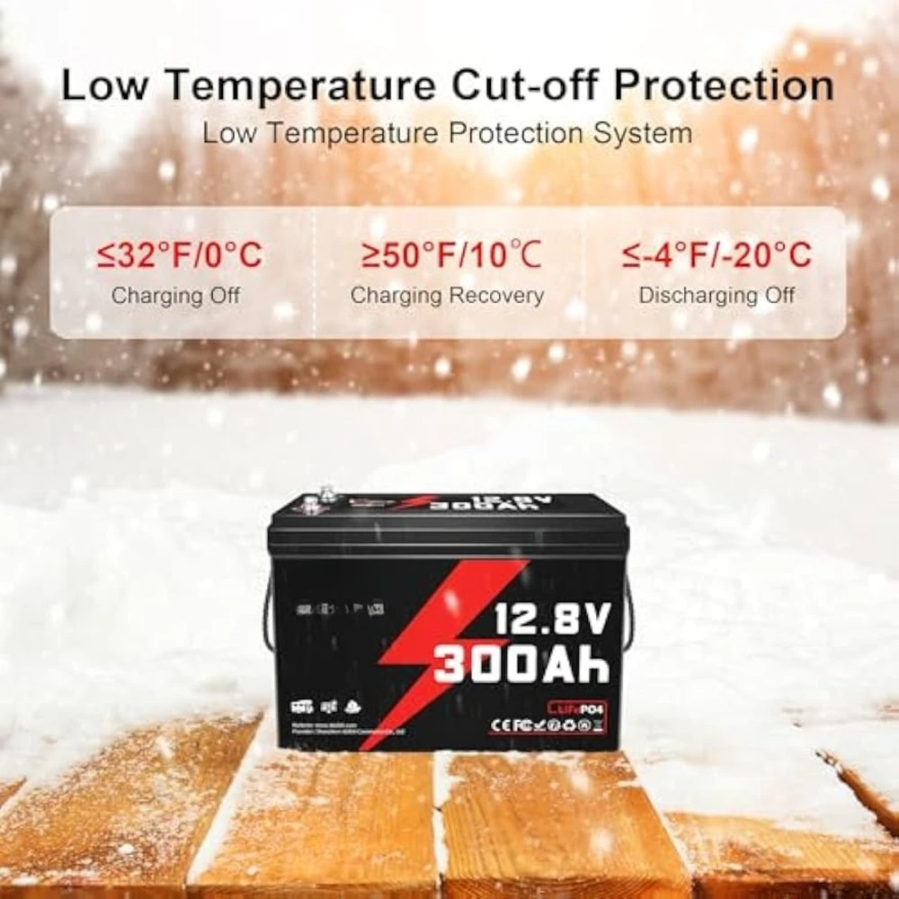 12V 300Ah LiFePO4 リチウム電池 200A BMS 3840Wh 充電式バッテリー 15000 ディープサイクル 低温充電対応 完璧