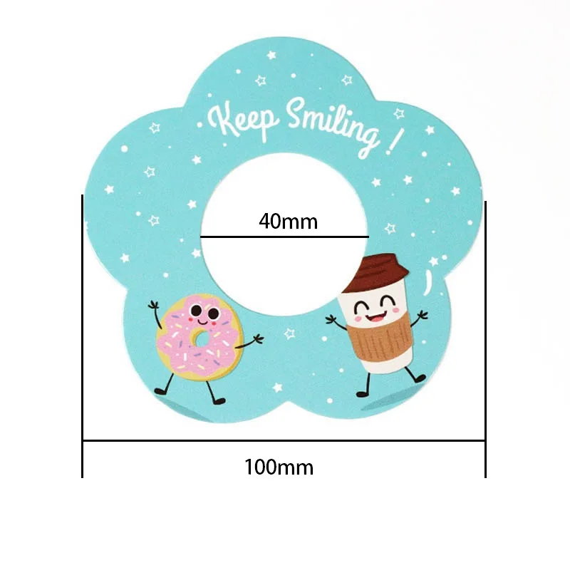 200pcs Ice Cream Leakproof Holder Cartoon Paper Cone Ring Prevent Melting Dripping DIY Ice Cream Tool