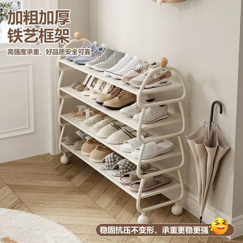 Custom Shoe Rack Simple Home Entrance Indoor Multi-layer Narrow Shoe Rack Iron Art Entryway Children's Storage Shoe Cab