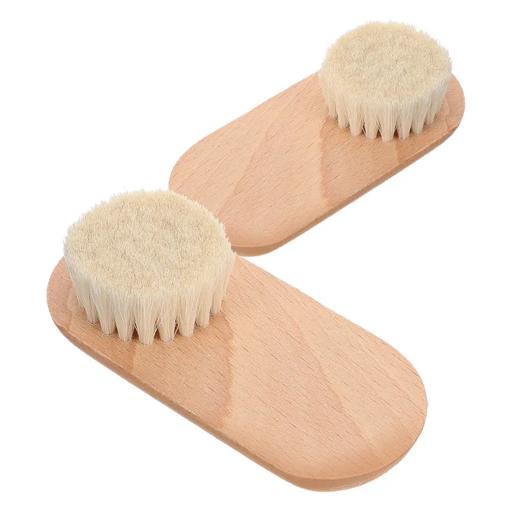 

2pcs Nail Cleaning Brush Wooden Handle Soft Bristle Scrubber For Fingernails Toenails Manicure Pedicure Care Dust Removal Tool