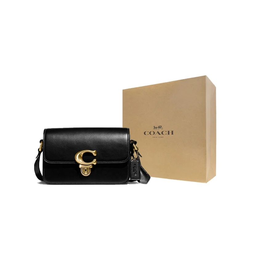 COACH Studio Tanned Leather Small Square Bag Shoulder Bag Women's Black C7936-B4BK
