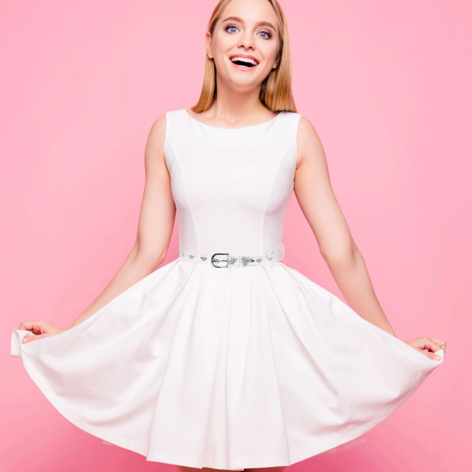 

Transparent PVC Adjustable Length Women Waist Belts Fashion Dress Belt For Jeans Skirts Pants Blouse Elegant Style Belts