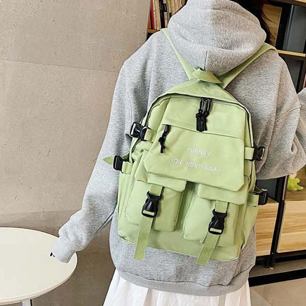 

A Load of Multi-pocket Color Schoolbag Storage Bag Insert Buckle Computer Backpack Outdoor Backpack Nylon Knapsack