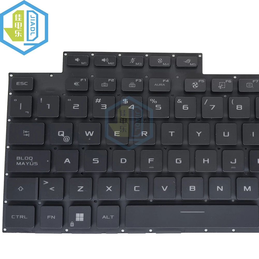 Imagem -05 - Teclado Retroiluminado do Latin e da Espanha do Rgb Luz do Caderno Asus Rog Strix G15 G513 Gl543 ie G513qy G513qm 0knr0481kla00 6037b0231319