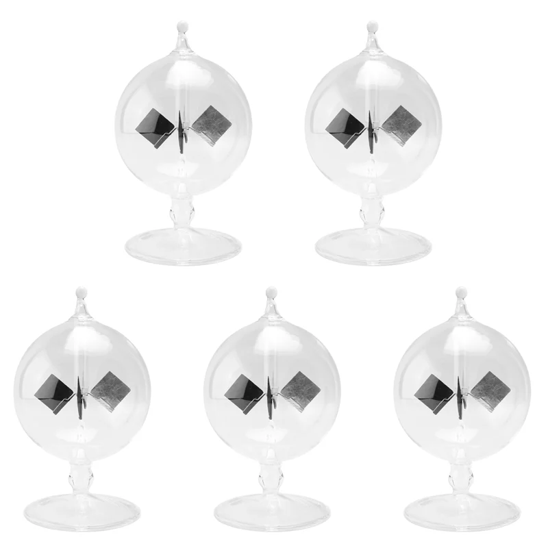 5X Solar Crookes radiómetro molino de viento de vidrio hecho a mano para fiesta decoración del hogar regalo transparente-Y44A