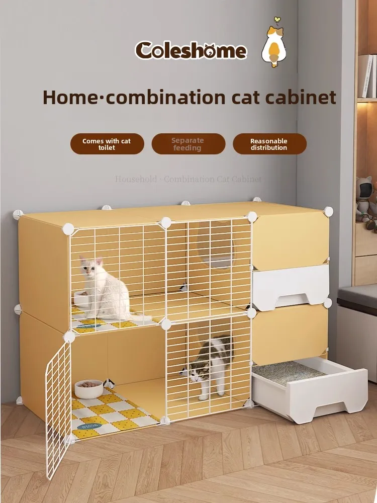 cage household indoor large free space cat nest toilet integrated cat cage cat house