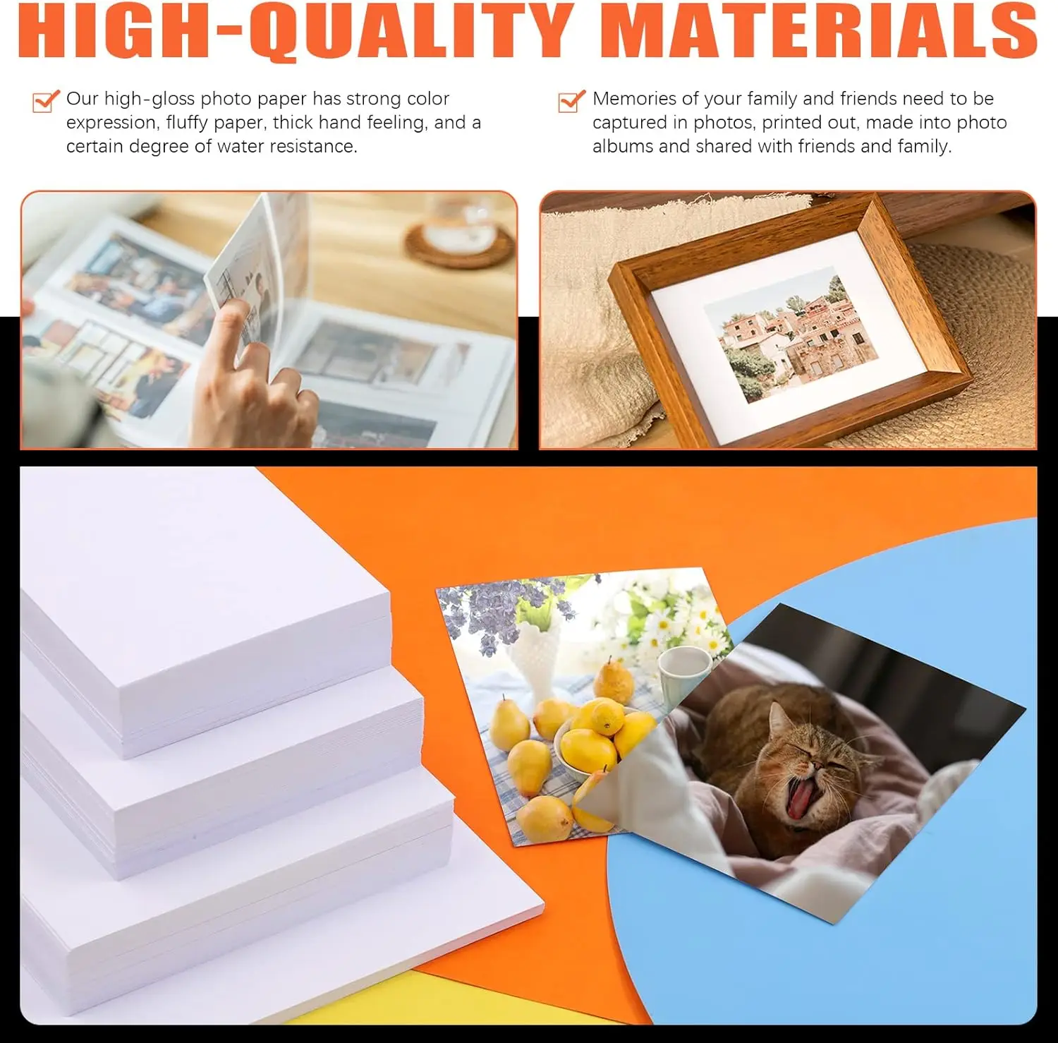 HUSPER 5 × 7 polegadas 200G 100 folhas de papel fotográfico altamente brilhante para jato de tinta