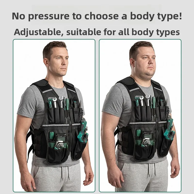 Multi functional electrician specific multi pocket vest, decoration master's tool storage vest, large capacity vest