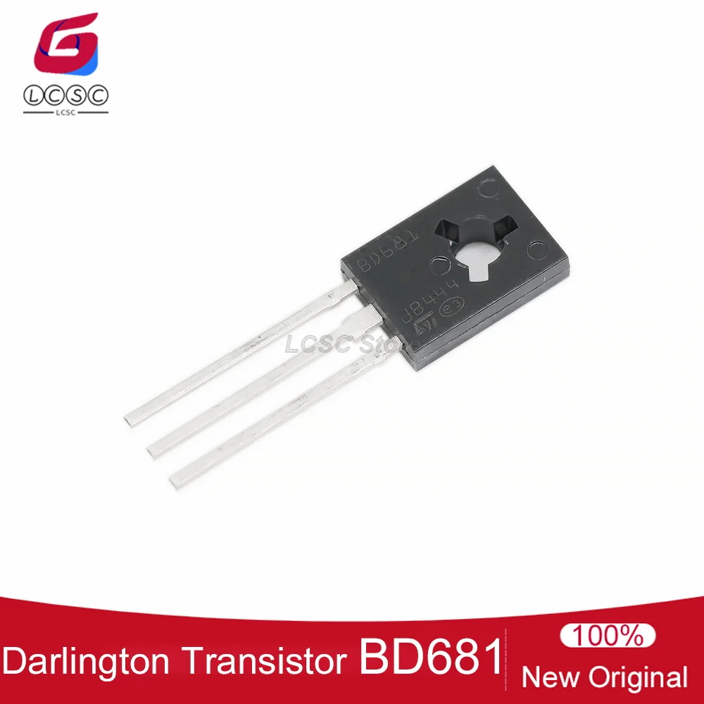 10Pcs Original BD681 SOT-32 40W 100V 4A NPN Complementary Silicon Power Darlington Transistors Triode BJT