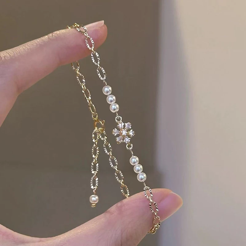 

New 925 Sterling Silver Snowflake Bracelet Personality Charm Simple Woman Bracelet Birthday Gift Exquisite Jewelry Accessories