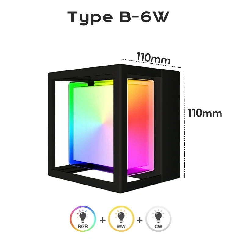 khelse RGBCW Tuya LED Outdoor Wall Light Black 10