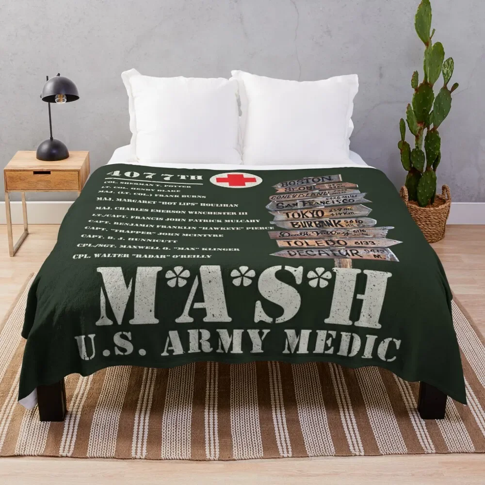 

Mash TV Show Signpost Throw Blanket Soft Warm Blanket Gift for Men Women Adults
