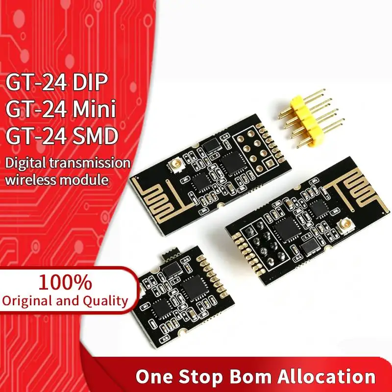 GT-24 2.4GHz Wireless Transceiver Module SMD DIP Mini SPI For Remote Control DIY 1100 Mi Long Distance Integrated Circuit IC