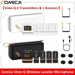 Comica-ミニワイヤレスラベリアマイクシステム、vimo q、4チャンネル、1レシーバー、4送信機