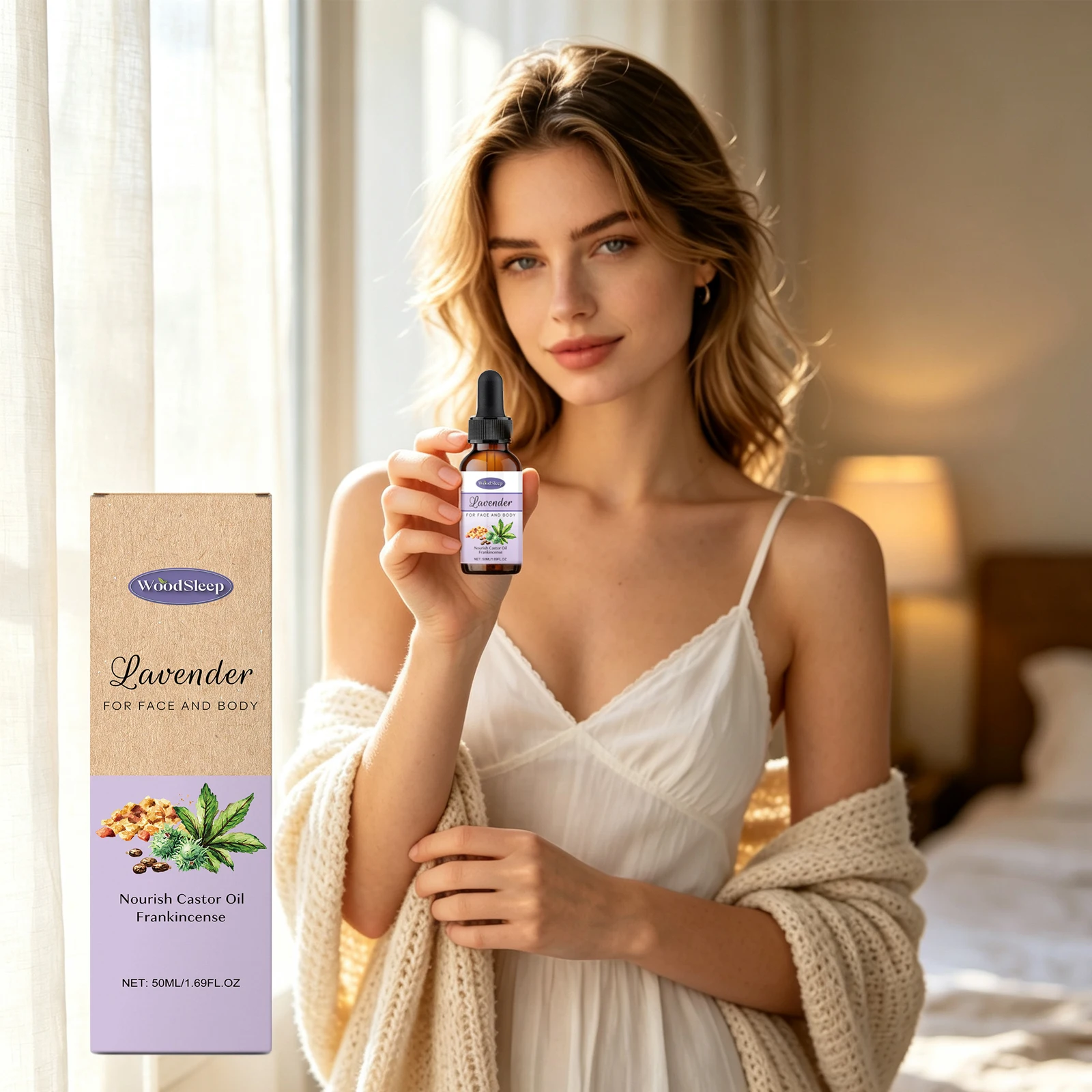 Women Lavender Body Massage Oil For Glowing Skin Smooth Lasting Fragrance Improve Elasticity Help Sleep Relaxing Essential Oils