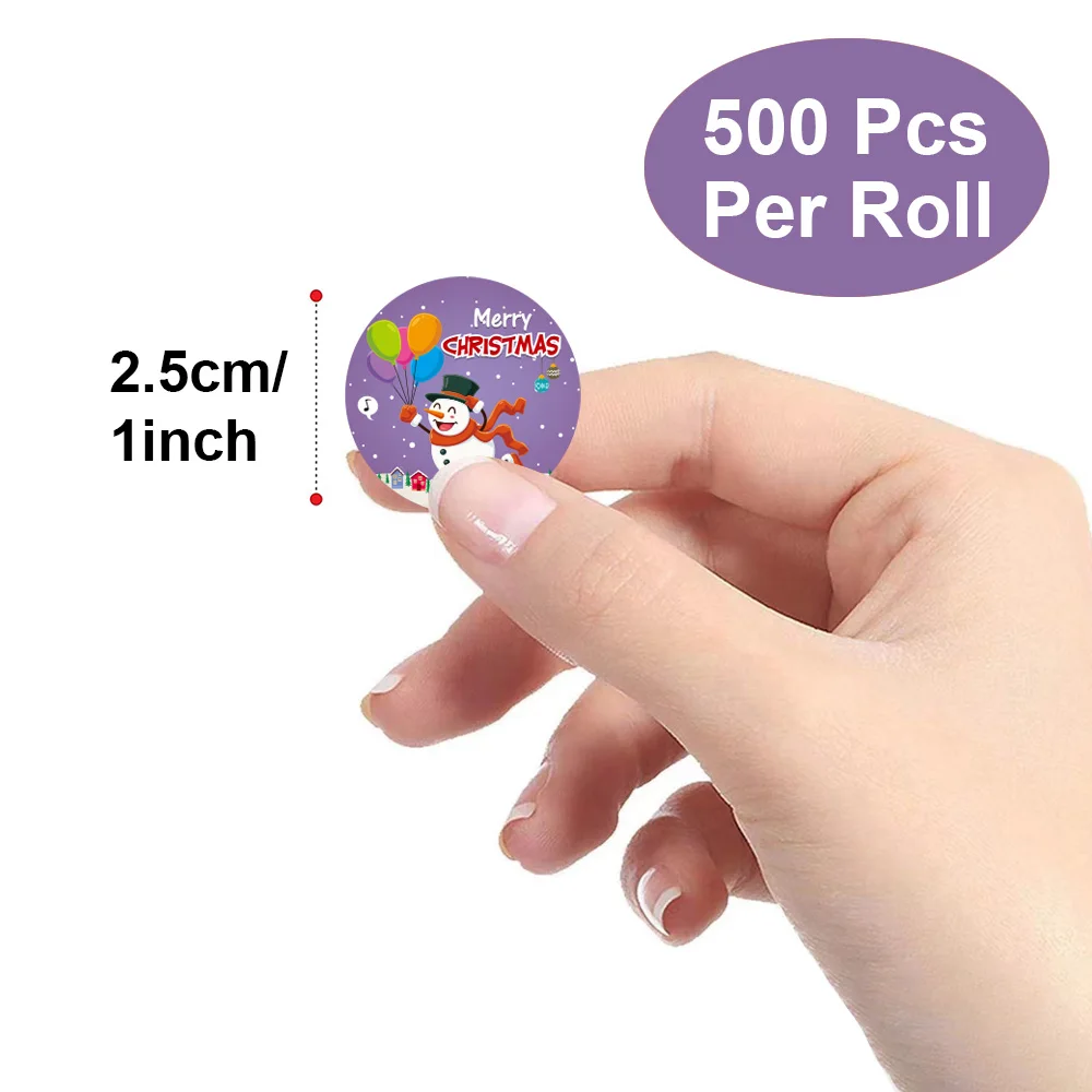 100-500pcs Merry Christmas Sticker Party Stickers Christmas Party Decoration Sticker New Year Gift Box Seal Baking Cake Sticker