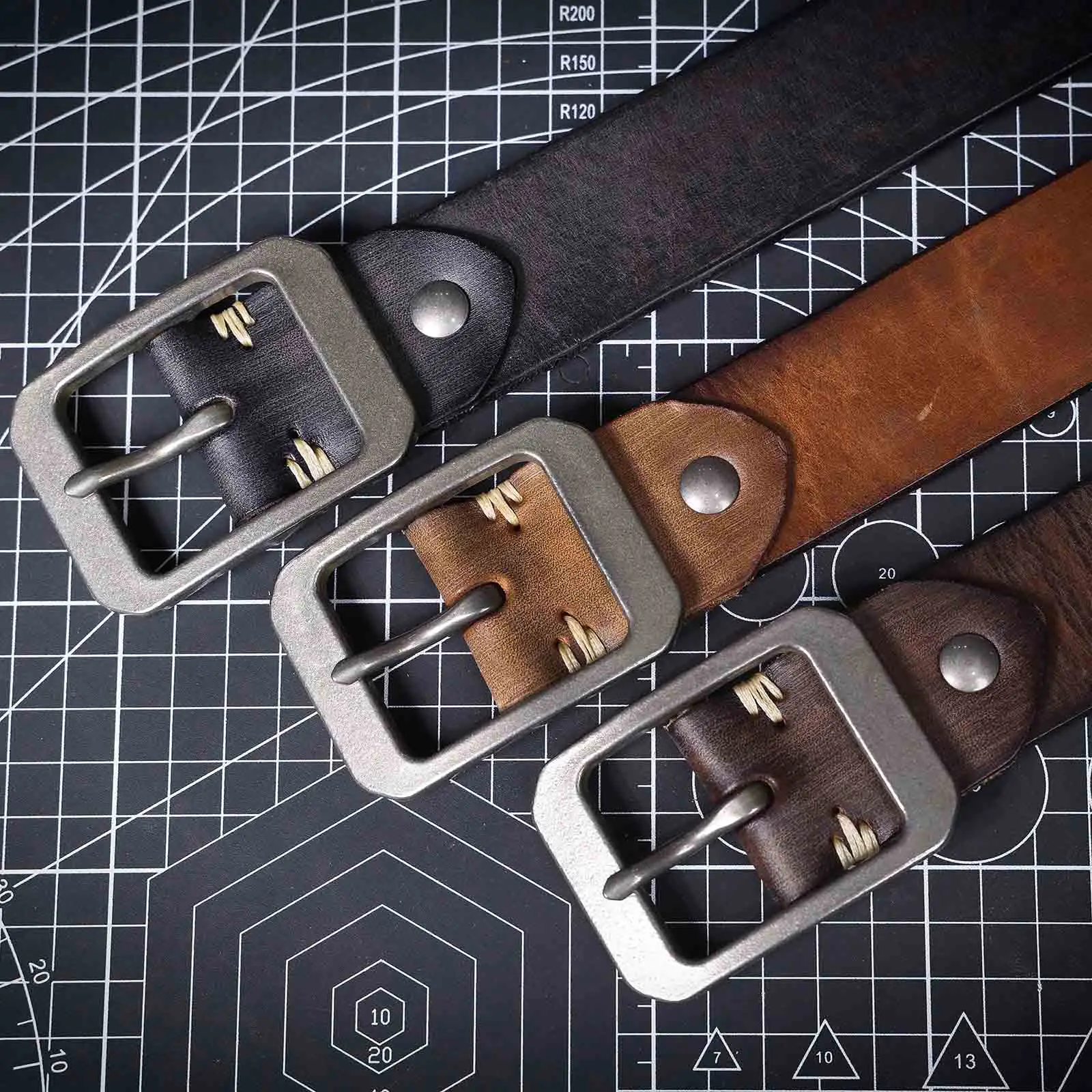 Echt leder Herren Rindsleder gürtel Edelstahls chnalle, italienisches verdicktes Leder mit Geschenk box, ideale Wahl für Geschenk – Detail 9