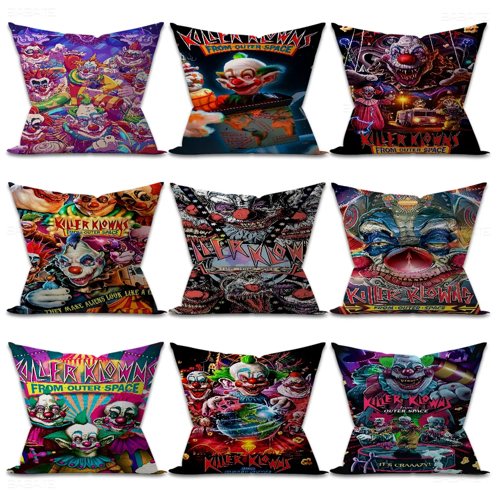 Killer Klowns From Outer Space Cushion Cover Pillow Cover Decor Pillowcase Printed Cushion Case For Couch