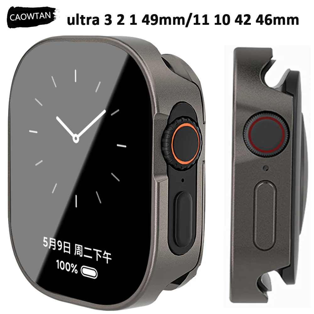 【セール中】Apple Watch Ultra 3 2 49mm 46mm 45mm 44mm 42mm用アルミニウム合金ケース 防水メタルカバー Iwatchシリーズ11 10 9 8 7 6 SE対応