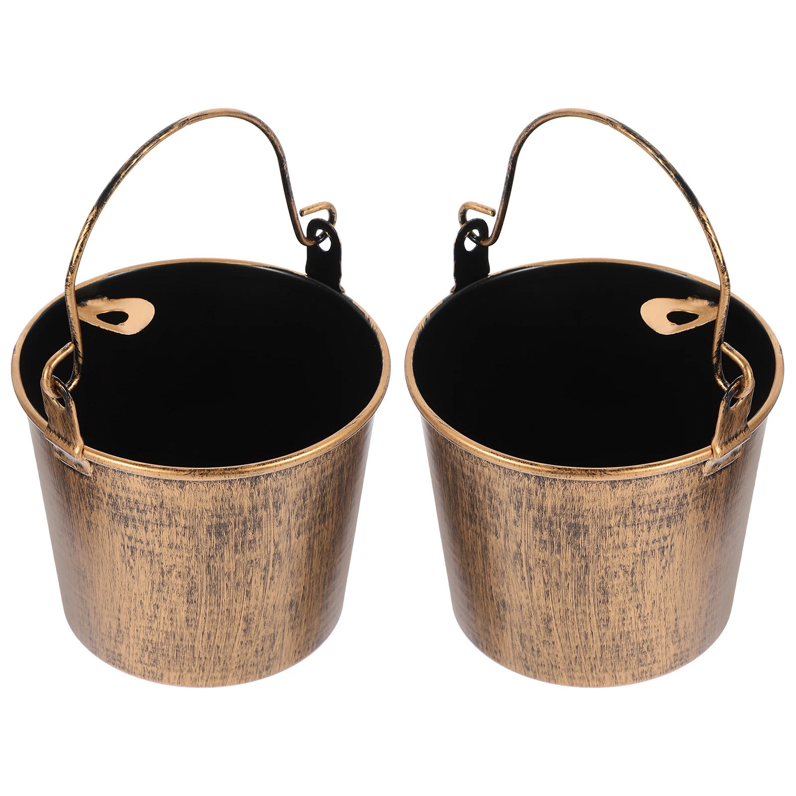 

2pcs Iron Ashtray Wrought Bucket Shape Home Container Desktop Ornament Fashion Smoke Holder Retro Creative Art Decor