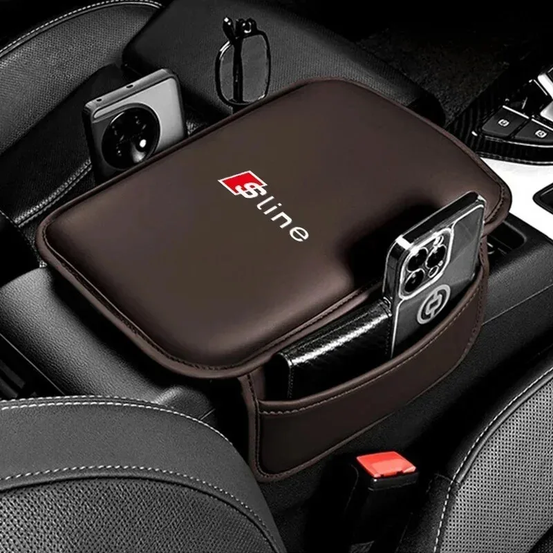 

Car Hand Guard Storage Multifunctional Leather Center Console Cover Interior Accessories for Audi Sline TT Q2 Q3 Q5 Q7 Q8 A3 A4