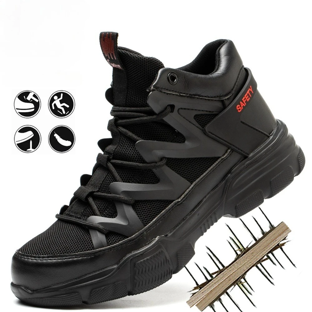 Summer Work Safety Shoes Men Safety Boots Anti-smash Anti-stab Work Shoes Sneakers Steel Toe Shoes Male Work Boot Indestructible
