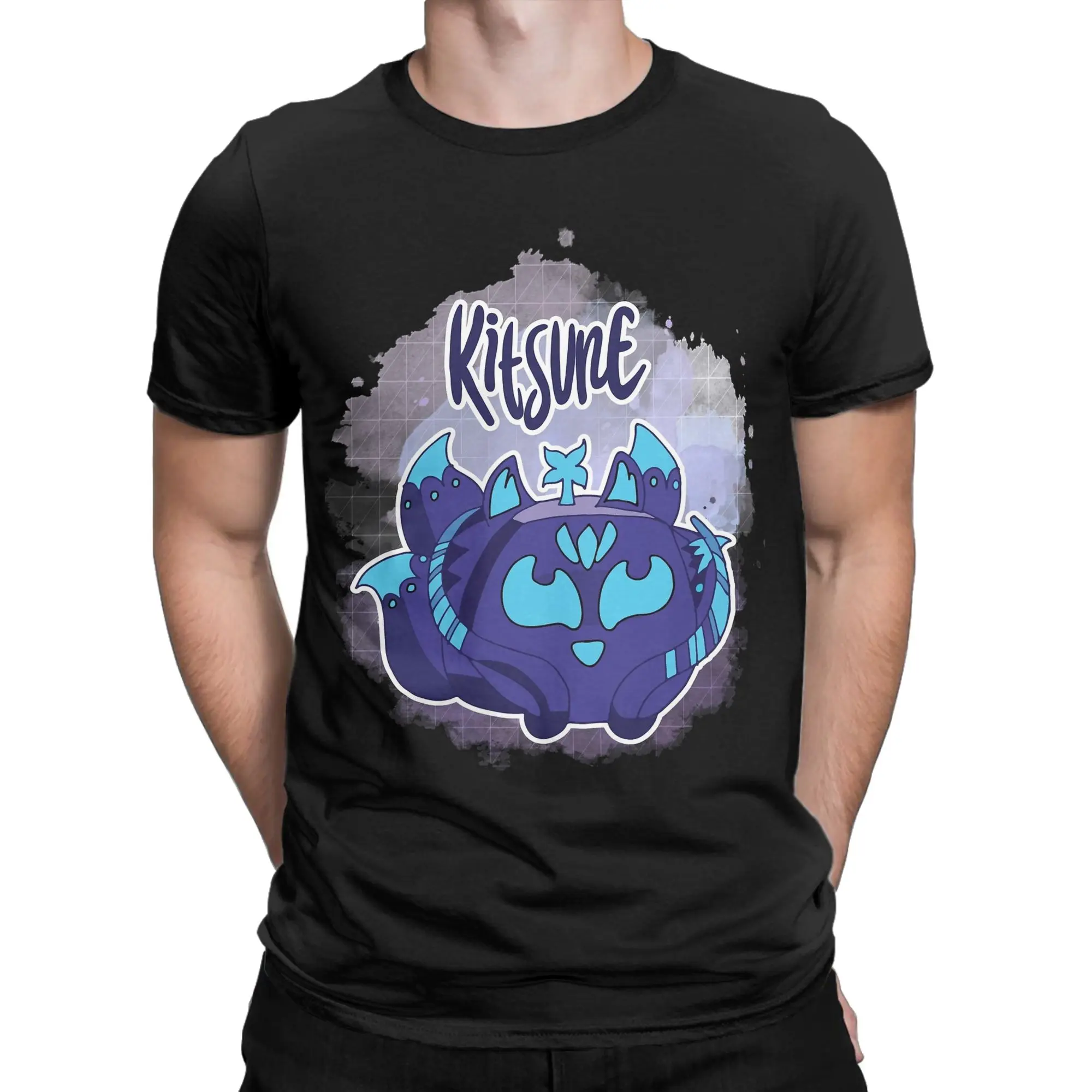 Men T-Shirt B-Blox Kitsune Fruits Funny 100% Cotton Tee Shirt Short Sleeve Game Cartoon T Shirt O Neck Clothes New Arrival