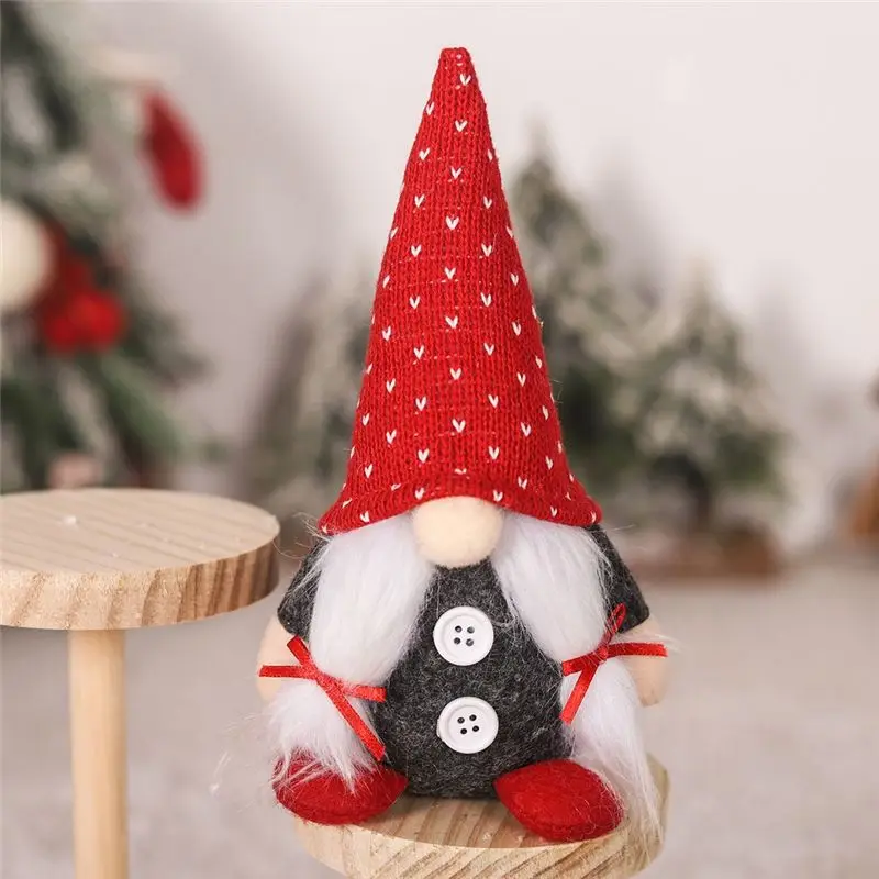AEE2-4PCS Christmas Gnomes Plush Gifts Handamde Swedish Tomte Doll Reindeer Gnome Collectible Xmas Home Decorations