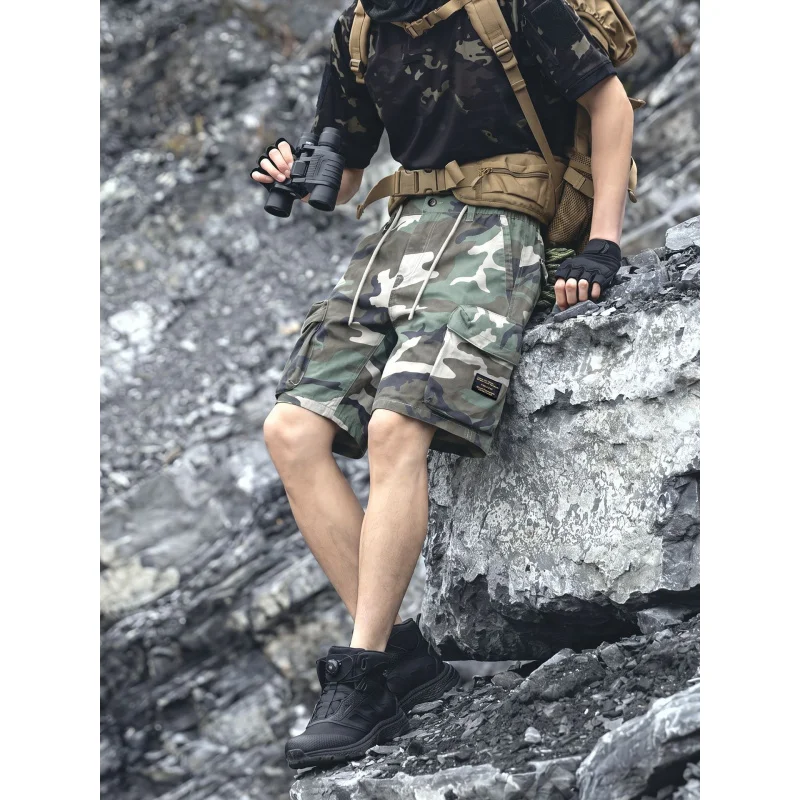 

Men's Summer Camouflage Workwear Shorts Outdoor Multi-Pocket Functional 5-Quarter Casual Style Pants