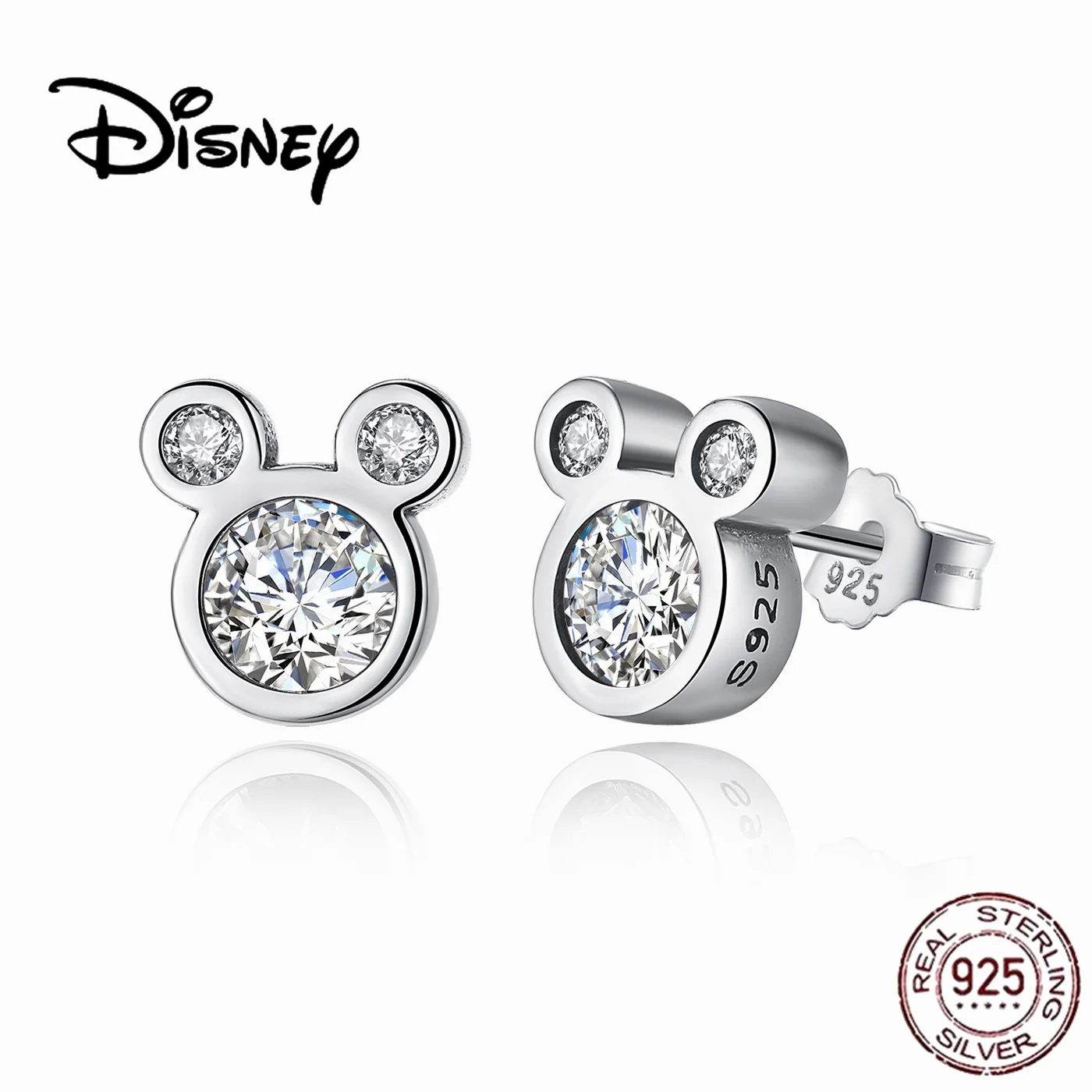 Disney Mickey Mouse Earrings 925 Sterling Silver Mickey Series Mickey Earrings Earstuds Sterling Silver Women\'s Star Earrings