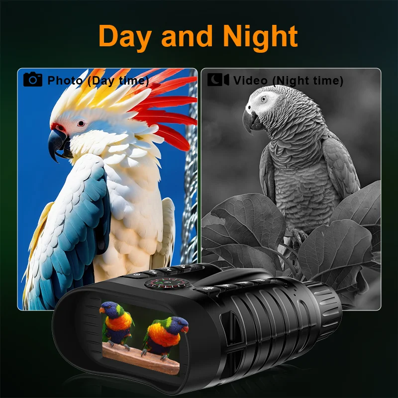 Digital Night Vision Binoculars 4K - กล้องส่องทางไกลมองกลางคืนแบบชาร์จไฟได้ GVDA กล้องดิจิทัลอินฟราเรด 4K ซูมดิจิทัล 8