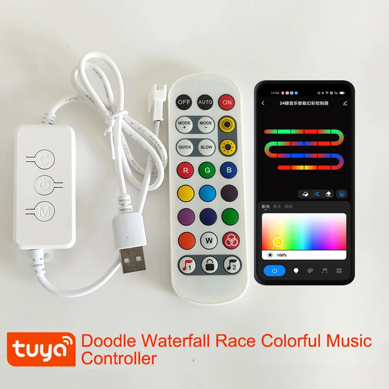 Kontroler LED WS2811 Magic Home WiFi RGB Pixels DC12-24V Kompatybilny z Alexa/Google Home do adresowalnych taśm LED RGB