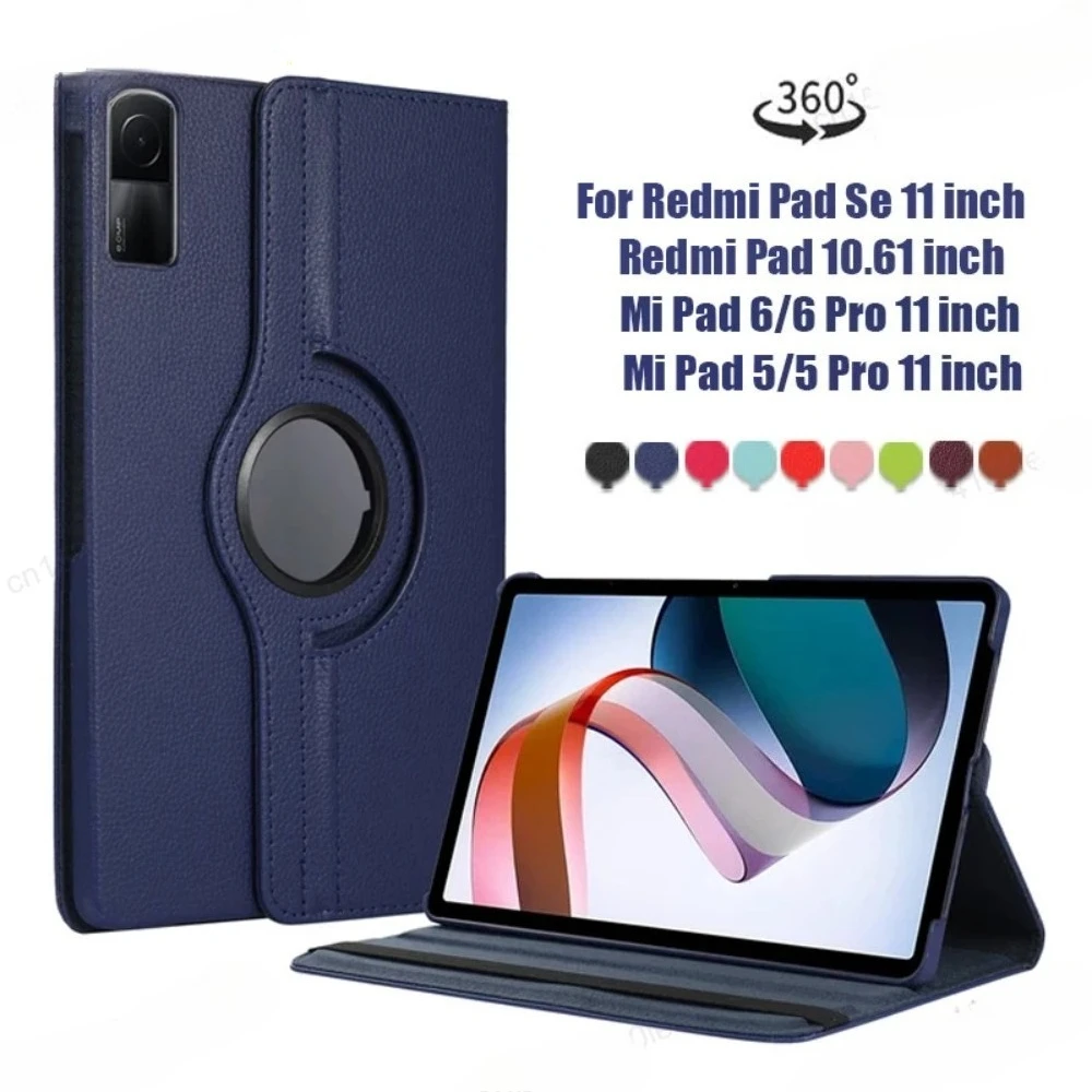 

Вращающийся на 360 градусов чехол для Xiaomi RedMi Pad 2 Pro 12,1 SE 11 дюймов 2025 Чехол MiPad 5 6 Pro 11 7 8 Pro 11,2-дюймовые защитные чехлы для планшетов