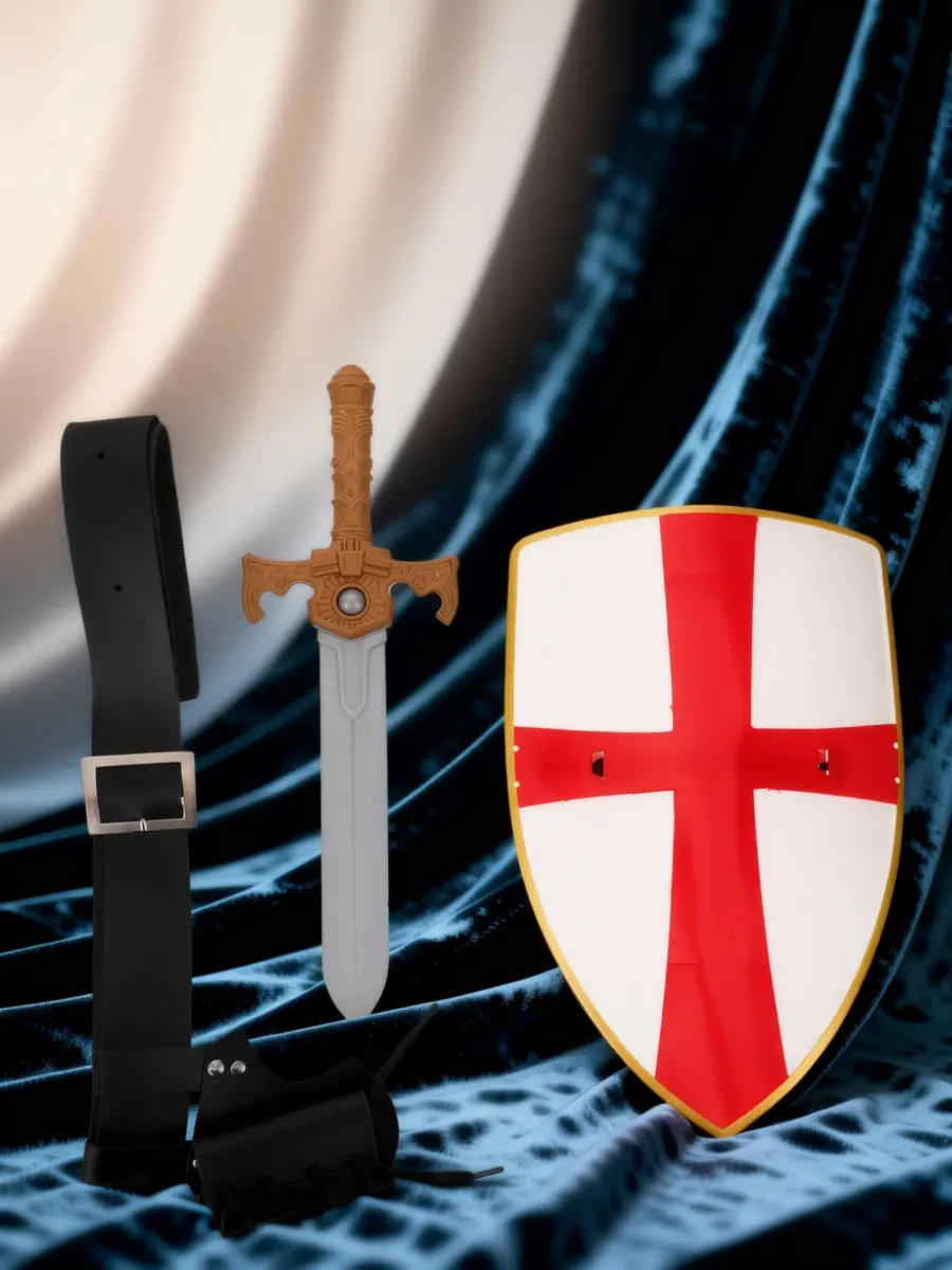 Conjunto de Disfraz de Caballero Medieval con Escudo, Espada y Cinturón, Estilo Halloween, Renacentista, Pirata, Cosplay, Juego de Roles, Escudo para