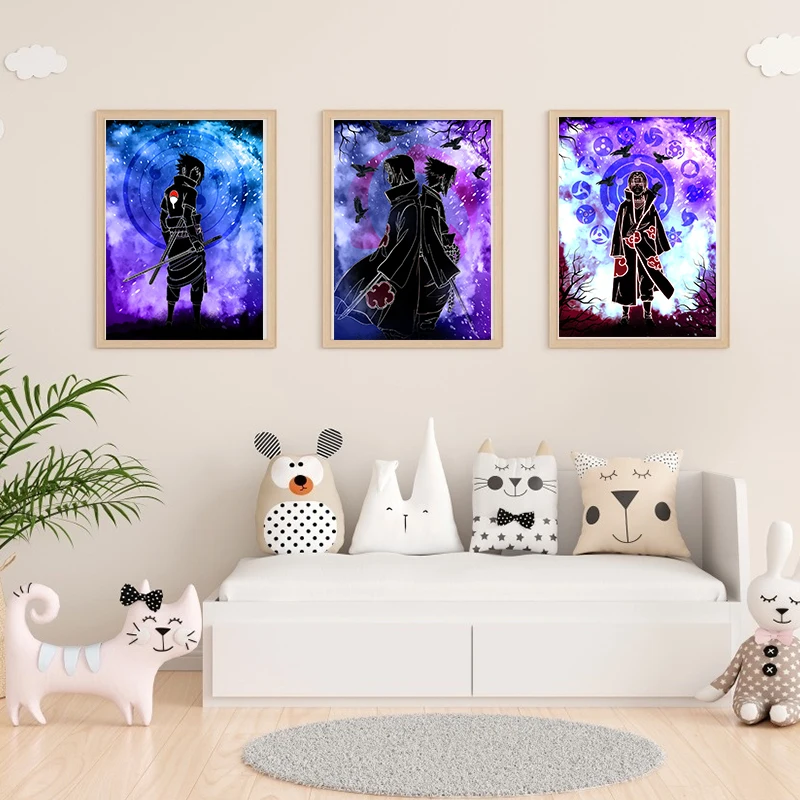 Japan Classic Anime Naruto Uchiha Itachi Poster Sasuke Canvas Painting Prints Home Decoration Wall Child Room Decor Kids Gift