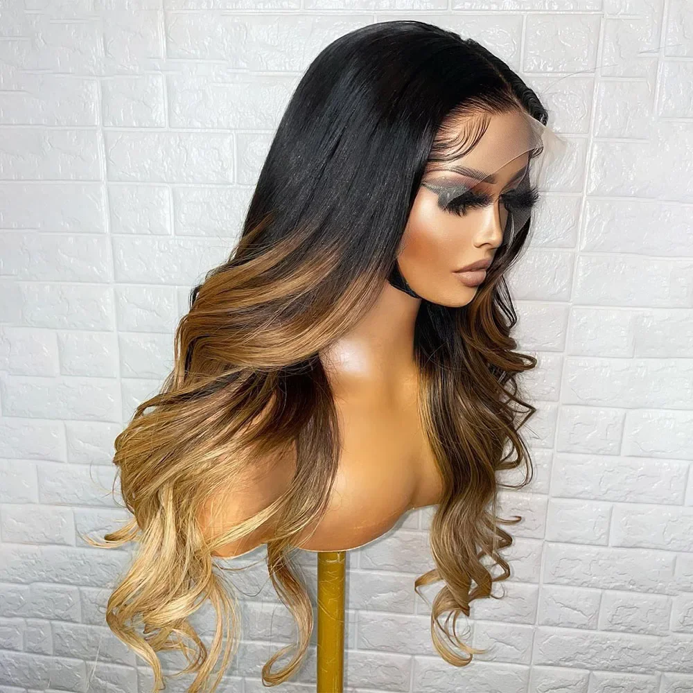 5x5 Silk Base 28inch Ombre Blonde Body Wave Glueless Soft Jewish Human Hair Wig With Baby Hair HD Lace European Hair Preplucked