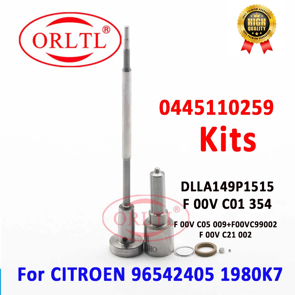 

ORLTL 0445110259 Diesel Injector Kits 0 445 110 259 Nozzle DLLA149P1515 0433171936 Valve F00VC01354 For CITROEN 96542405 1980K7