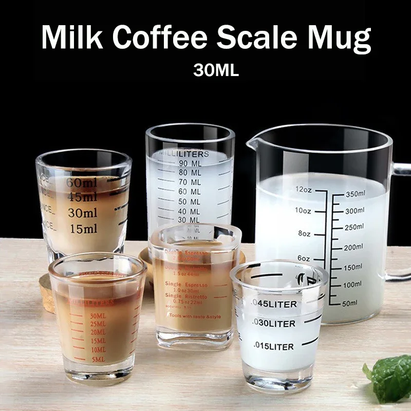 

30ML Shot Glass Measuring Cup,Thickened Coffee Cups With Scale,Milk Mug for Mug Mix Wine for Kitchen Roasting Coffeeware Teaware