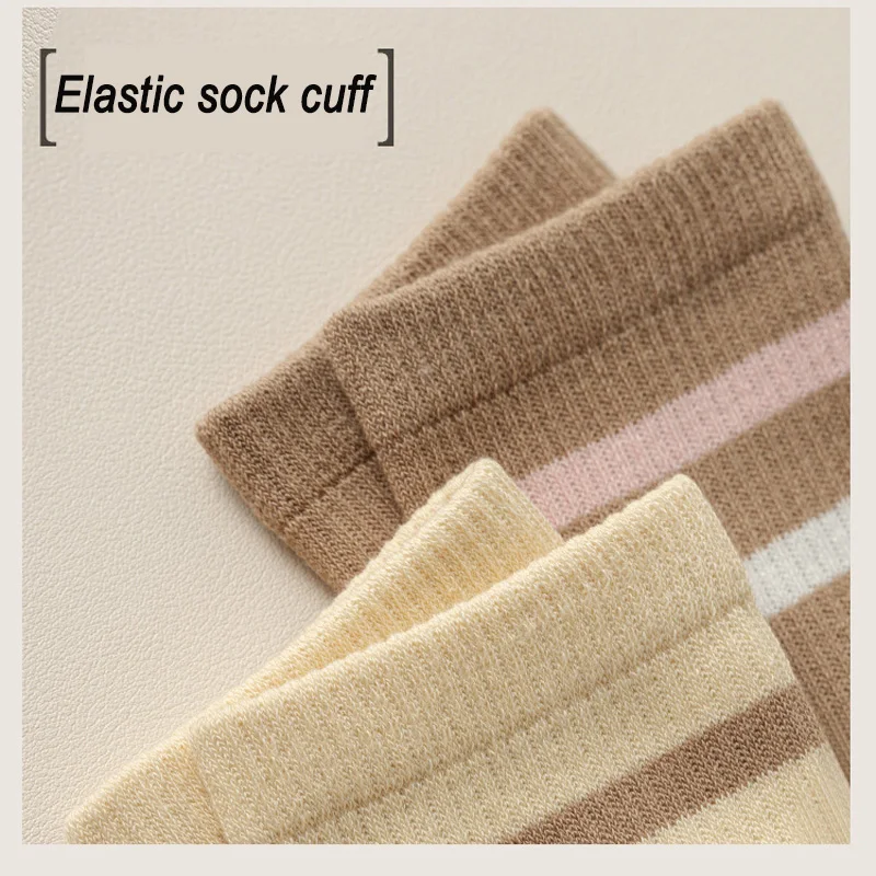 5 Paar Damen-Baumwollsocken, Einfarbige Damen-Freizeitsocken, Herbstliche Schlichte Damensocken, Hochwertige Modische Atmungsaktive Freizeitsocken – Detail 4
