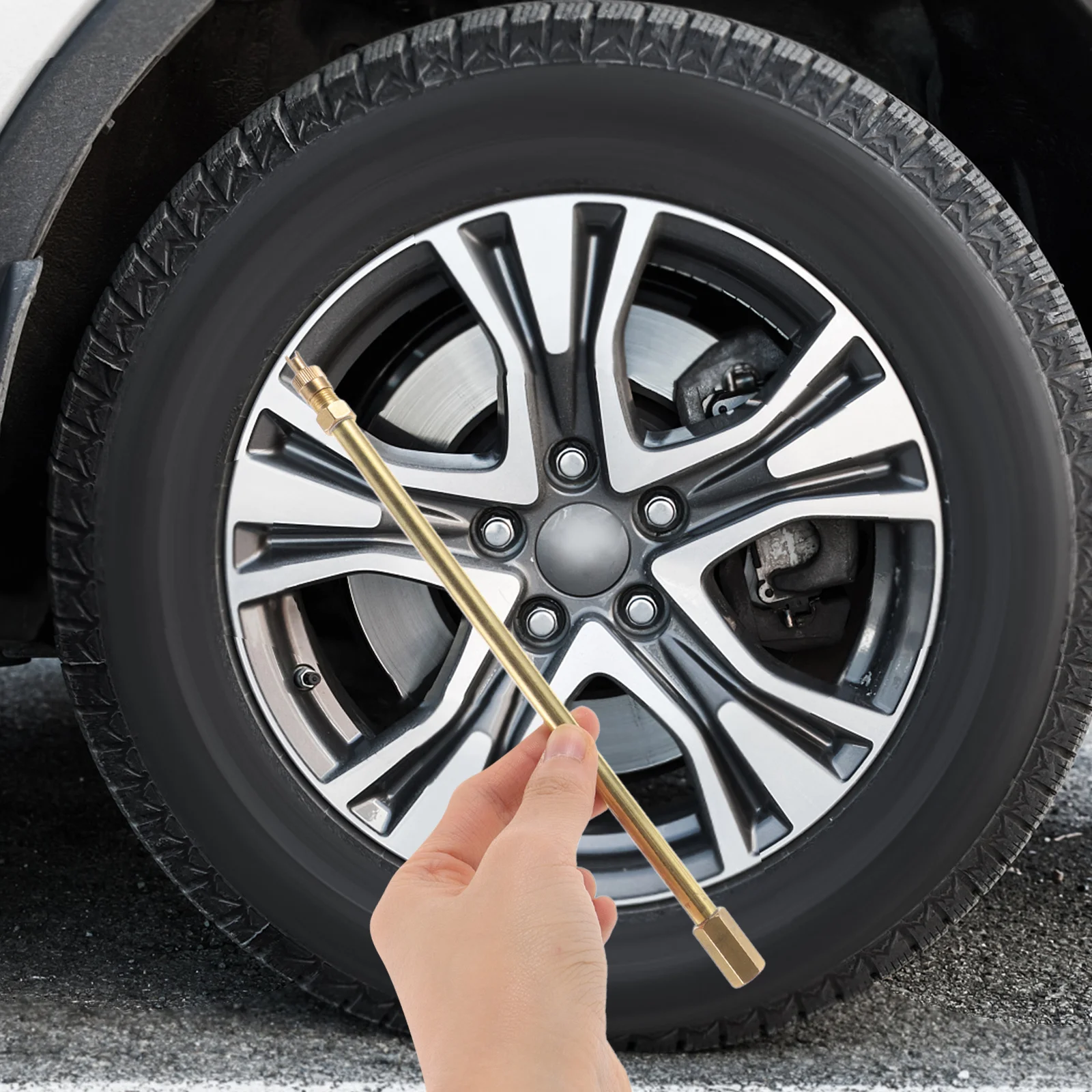 

Durable Metal Valve Stem Extensions 200mm for Cars Trucks Rvs Easy Tire Inflation Accessory Valve Stem Extenders