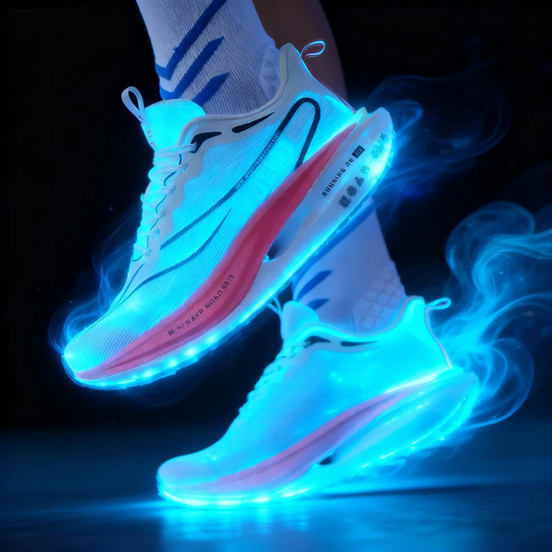 وسادة هوائية لوحة الكربون احذية الجري الركض ماراثون الرجال الرياضة تنفس خفيفة الوزن مريحة عدم الانزلاق أحذية رياضية كاجوال