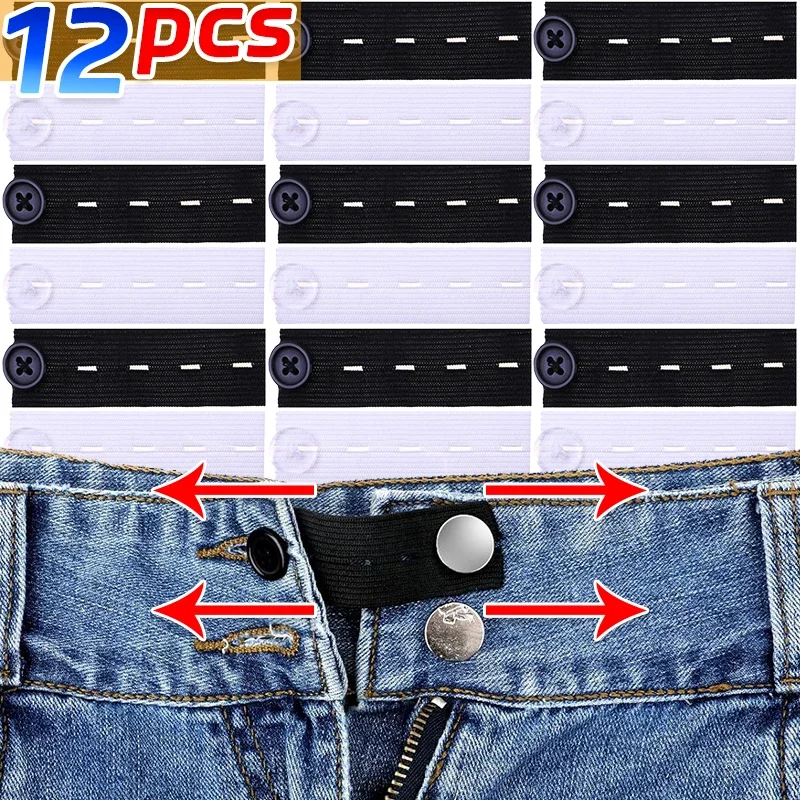 Jeans Waist Extension Buckle Light Stretchable Belt Expander Extend Waistline Elastic Buckle Skirt Pants Waist Extender Button