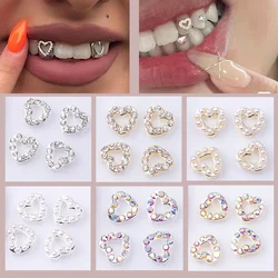 Gemas dentales de Metal, adorno de cristal para dientes, belleza de varias formas, decoraciones orales, 3 unids/lote por caja