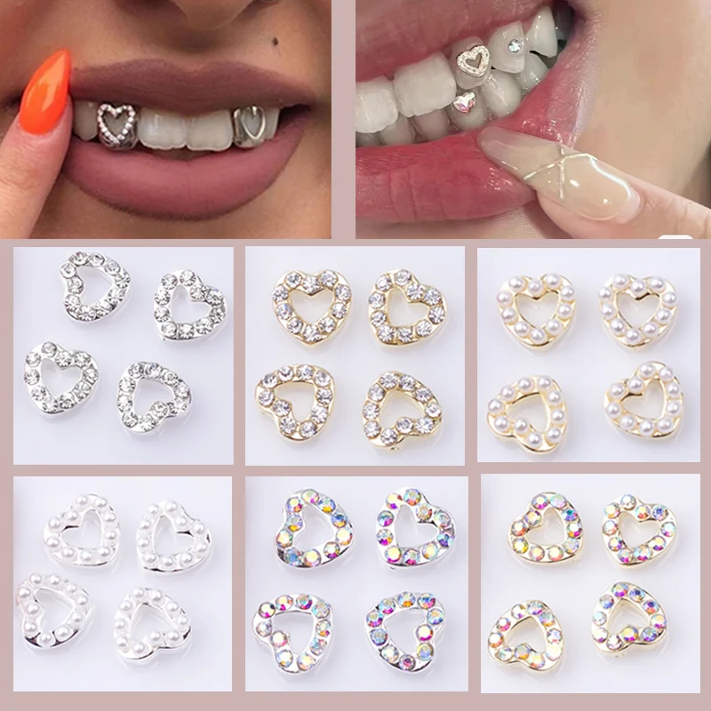 3 sztuki / pudełko Klejnoty do zębów dentystycznych Kryształowe ozdoby do zębów Metalowe klejnoty do zębów Różne kształty Piękne dekoracje do jamy ustnej
