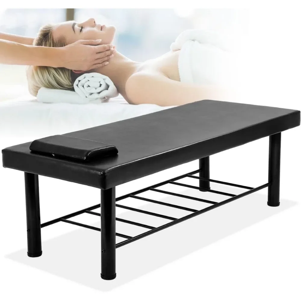 

Massage Table 75” Long 29.5” Wide Stationary Massage Bed Heavy Duty Spa Salon Treatment Bed Beauty Massage Table Tattoo Bed